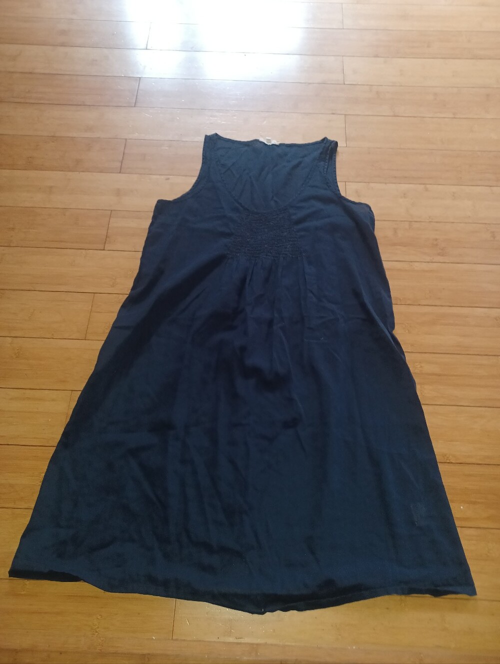 Eileen Fisher Navy Blue Organic Cotton Slip Dress